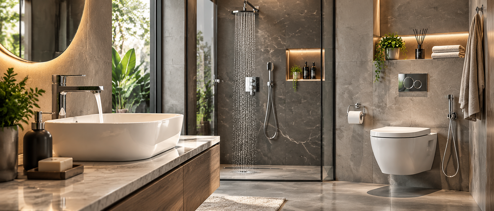 Tile display showroom interior with modern collections