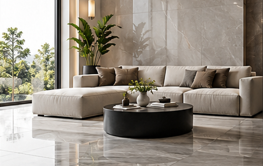 NITCO premium tiles modern living room