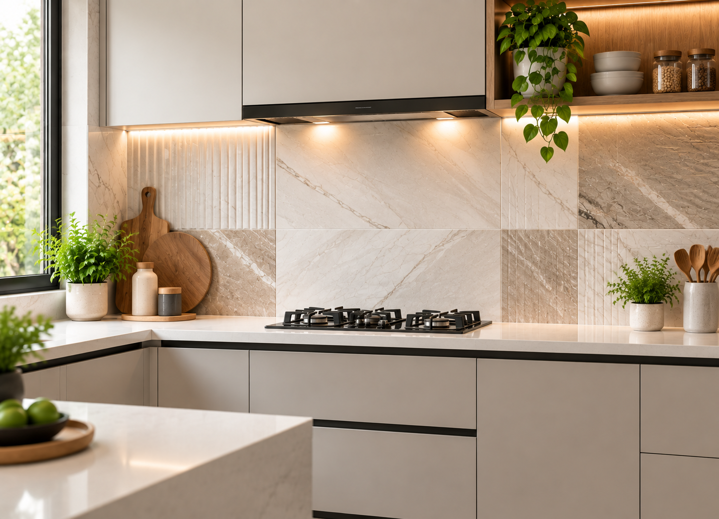Large format tiles collection for luxury residential spaces
